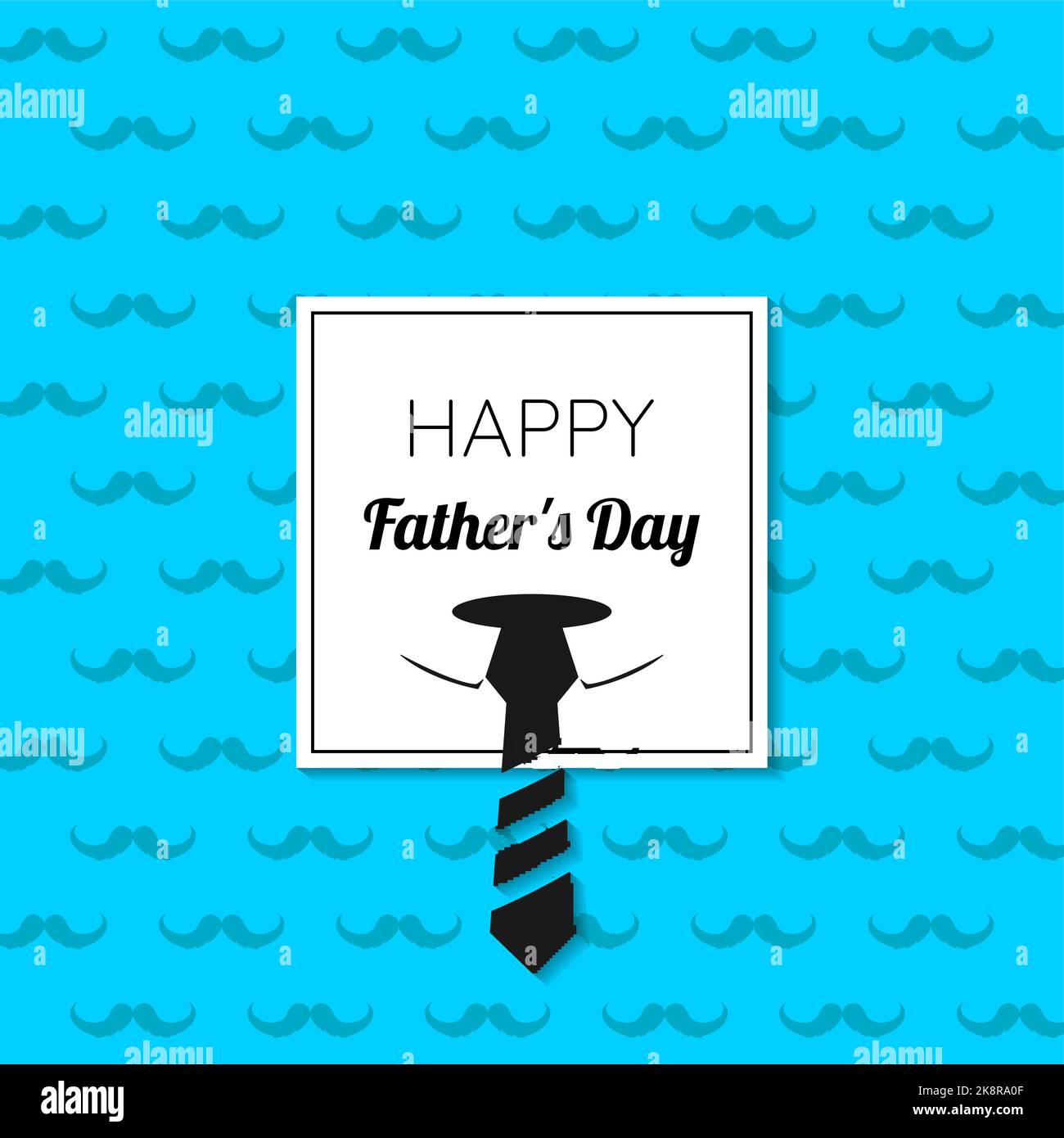 Happy Father Day with mustache and tie. Vector illustration Stock ...