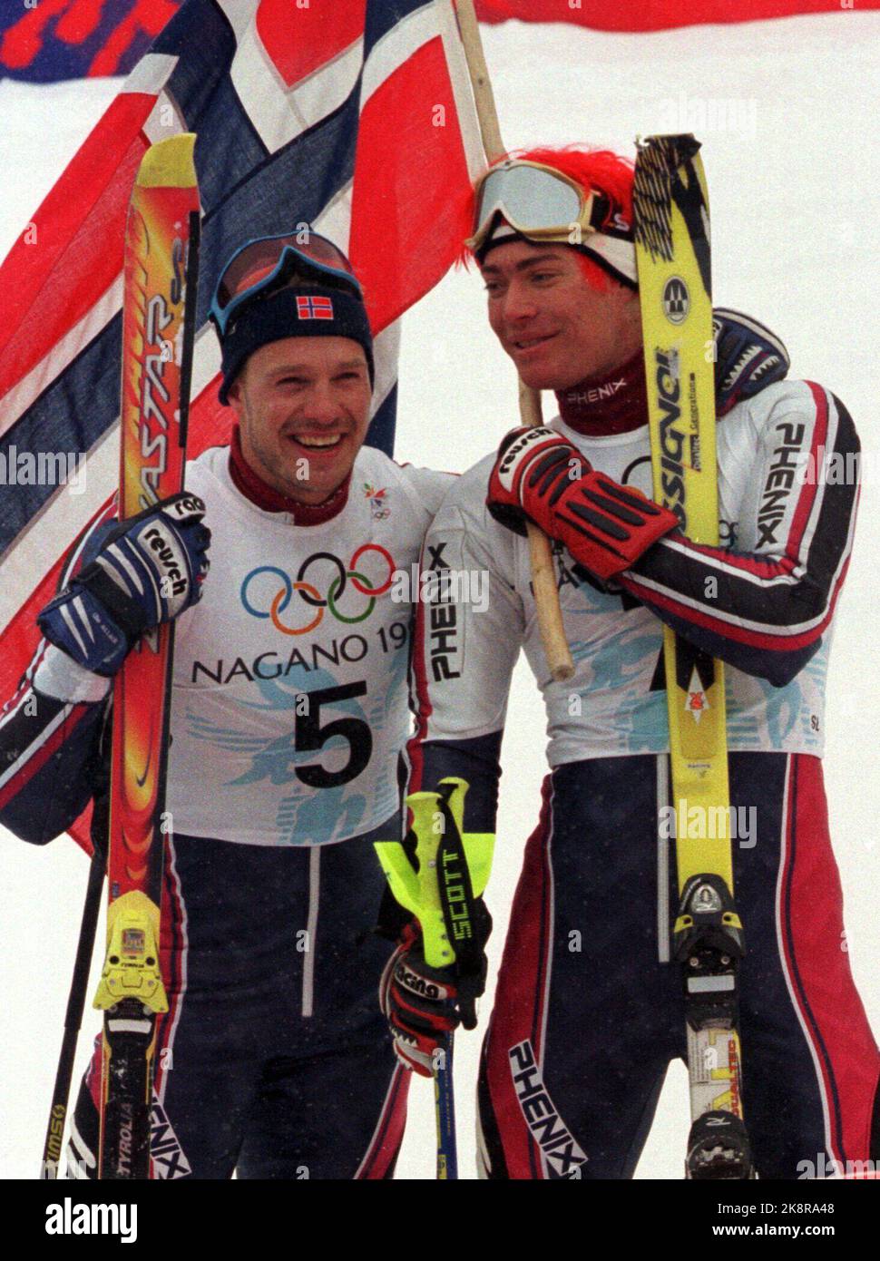 Olympic Nagano 199802: Alpine, slalom, men. Ole Kr. Furuseth and Hans ...