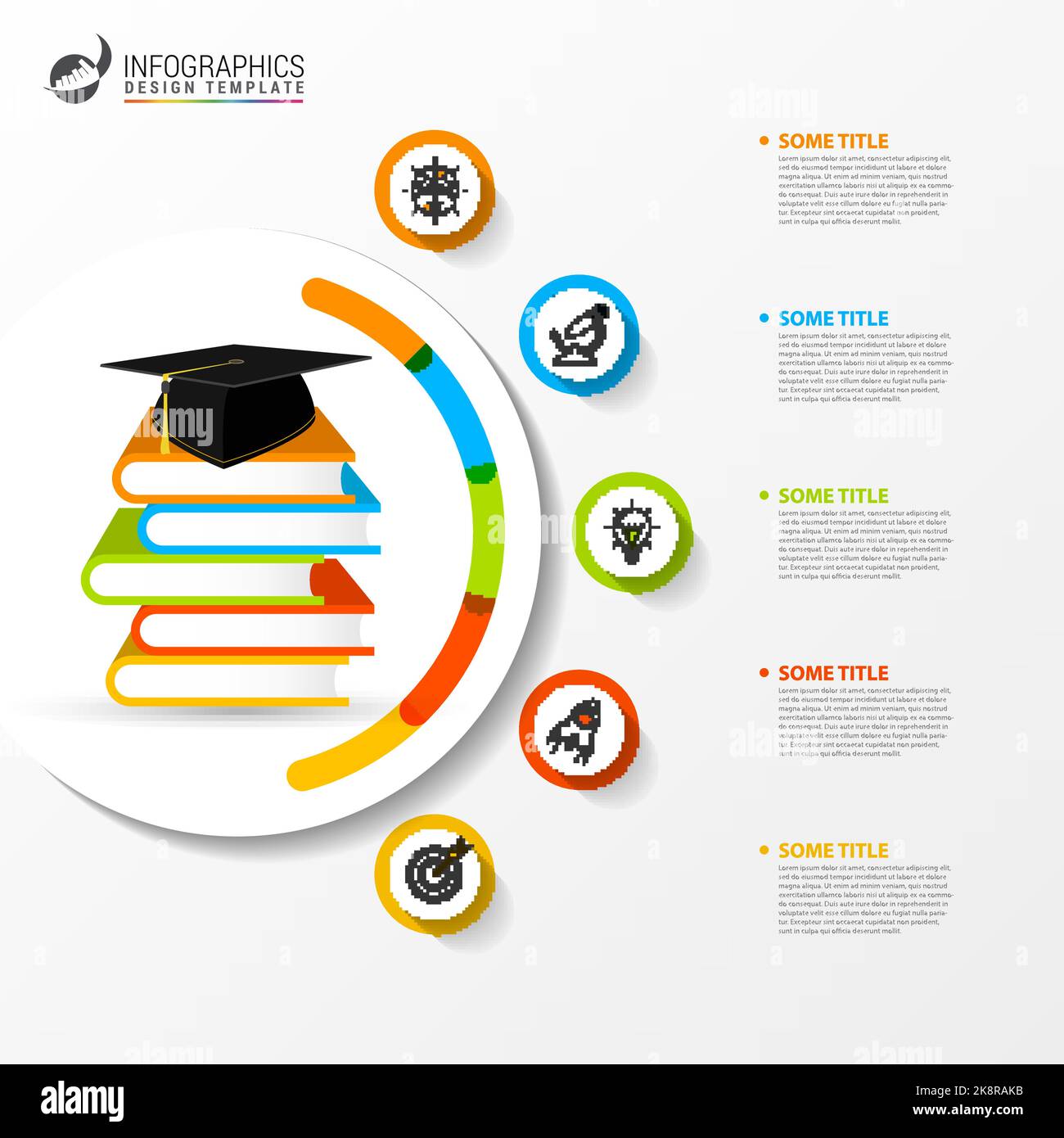 Infographic design template. Education concept with 5 steps. Can be ...