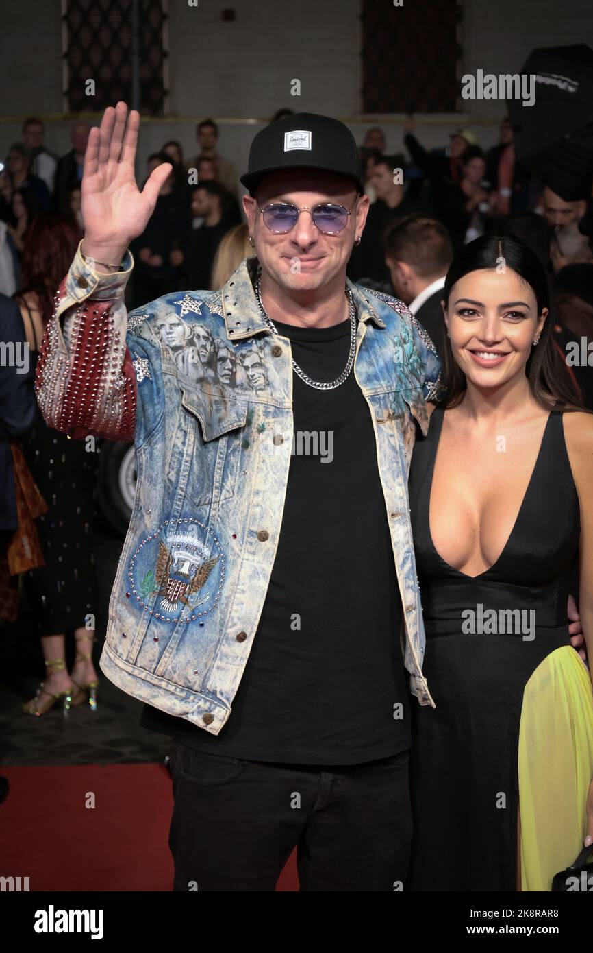 ROME, ITALY - OCTOBER 23: The rapper Clementino and Martina Difonte ...