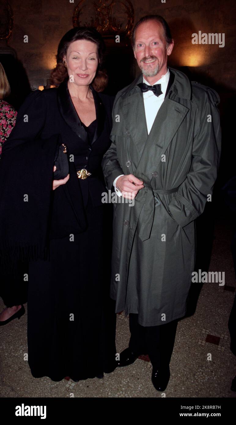 1993 minister of culture ase kleveland with her husband hires stock