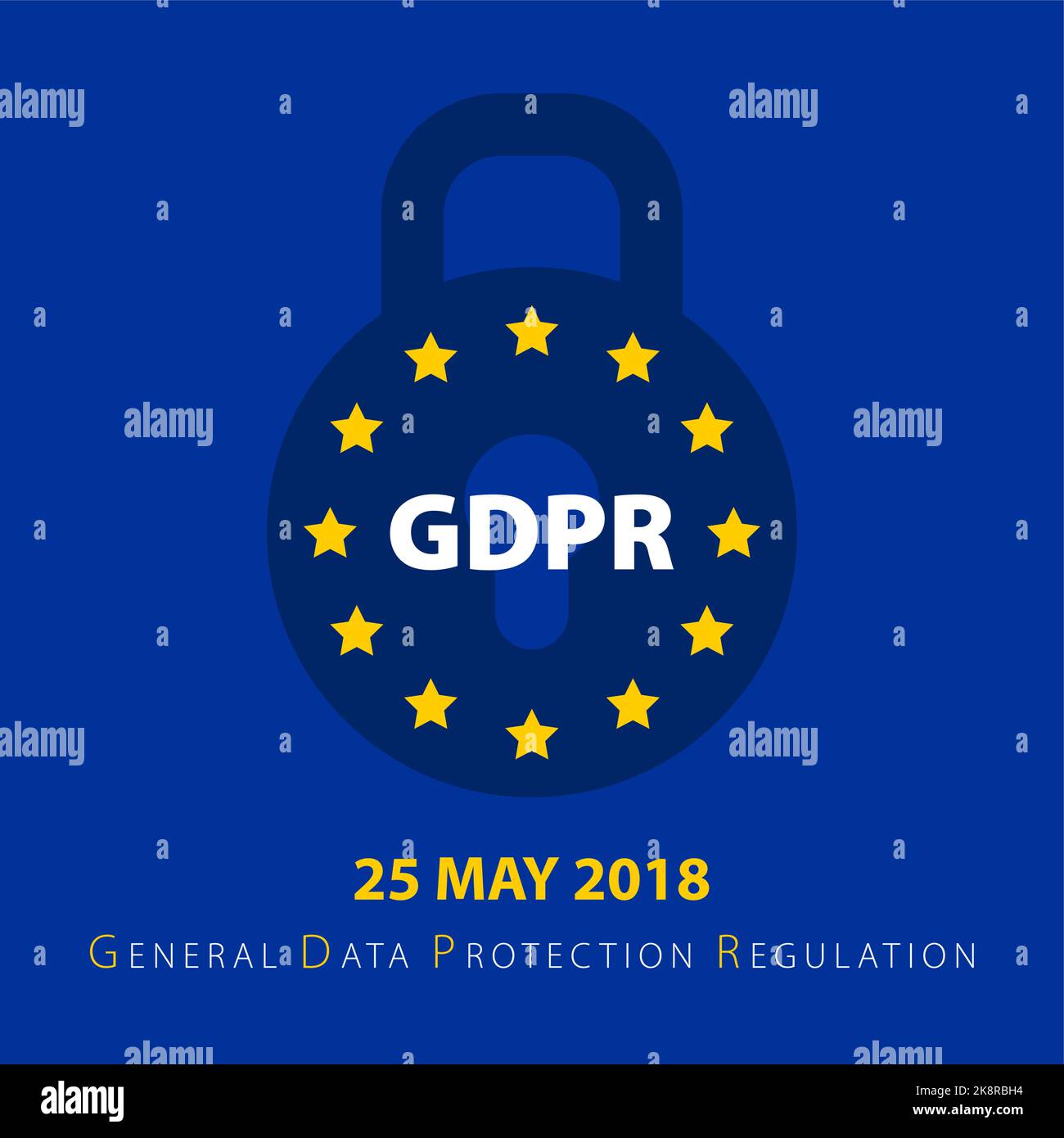 General Data Protection Regulation (GDPR). Padlock symbol. Vector ...