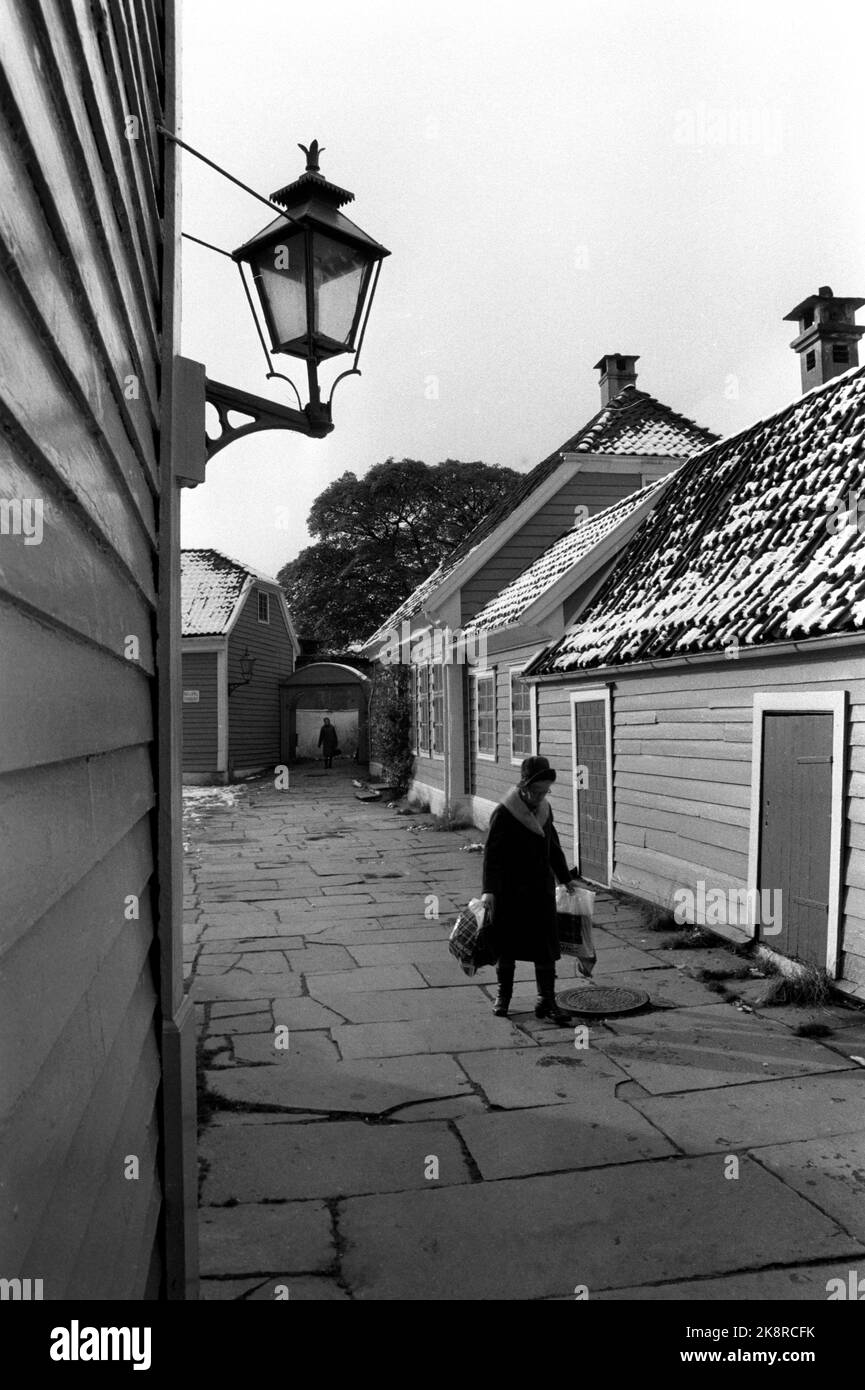 Bergen 197311. The old town of Marken, in the middle of Bergen city center, will be sanitized. The only thing to be preserved is St. Jørgen Hospital (later the Lepro Museum). (The decision was later reversed, and the field preserved.) Photo Current / NTB Stock Photo
