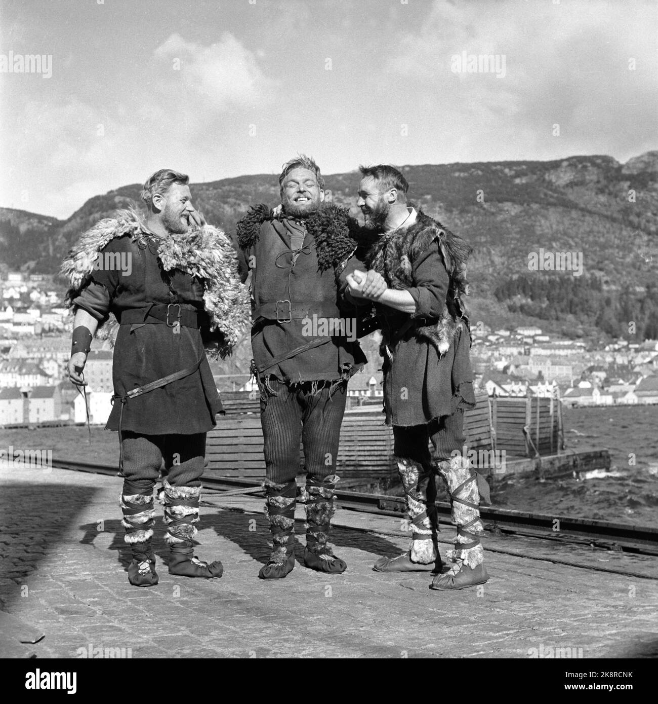 Oslo, 19570617. The recording of the movie The Vikings (Vikings) under ...