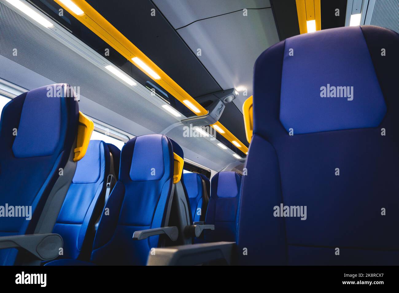 Interior Photo of Italian Train used for Public Transit Stock Photo - Alamy