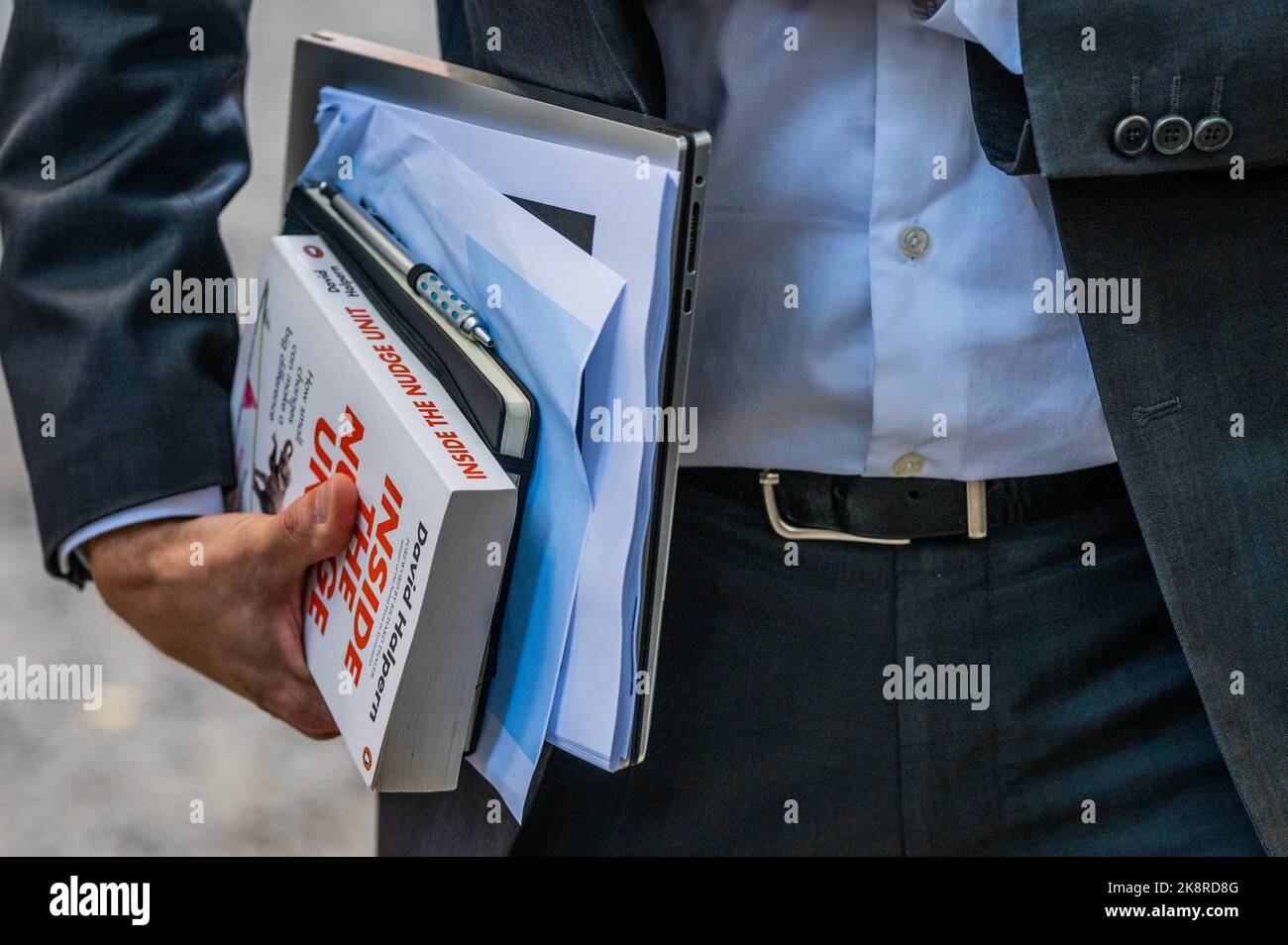 London, UK. 24th Oct, 2022. One of his advisers arrives at Tory Party