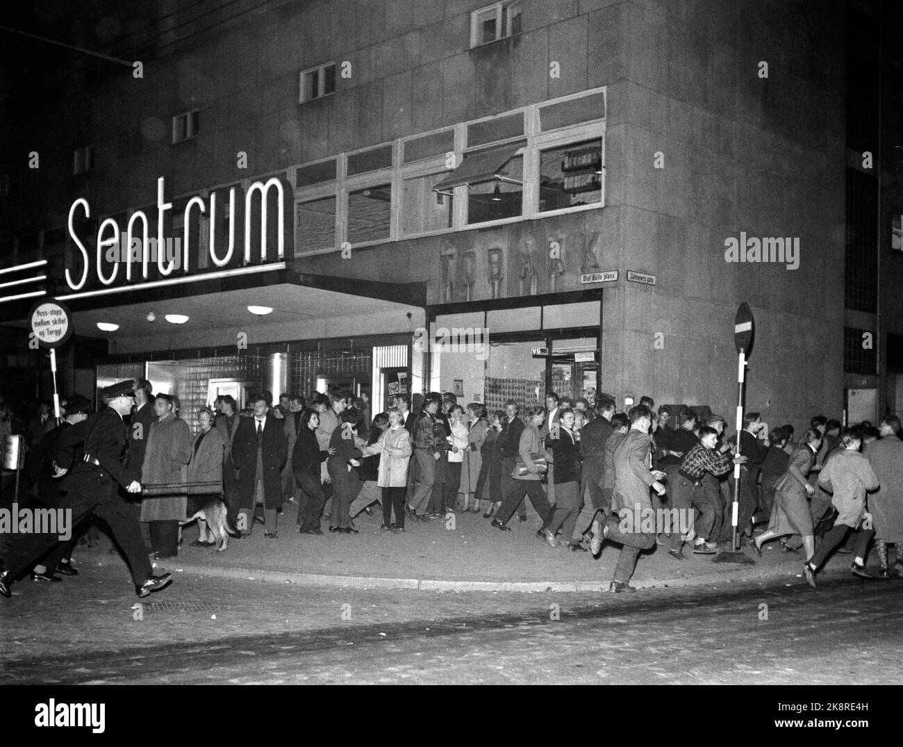 Oslo 19560920. Riots after the screening of the movie 