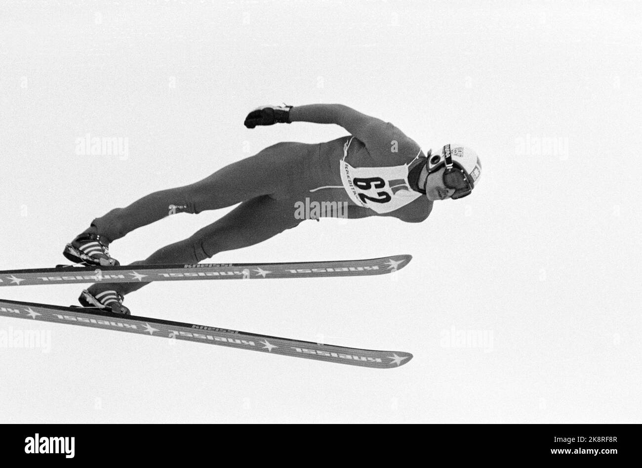 Odnes February 8, 1981. Norwegian championship jump, big hill. Here No. 62, Ole Gunnar Fidjestøl. Photo: Bjørn Sigurdsøn / NTB / NTB Stock Photo