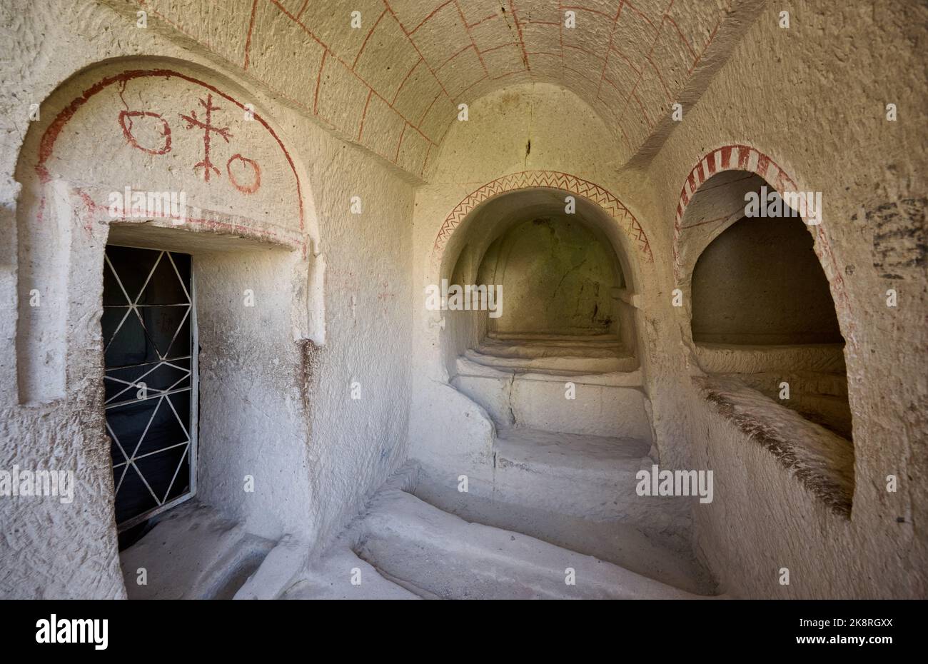 Pantocrator church, underground church in goreme open air museum, Cappadocia, Anatolia, Turkey Stock Photo