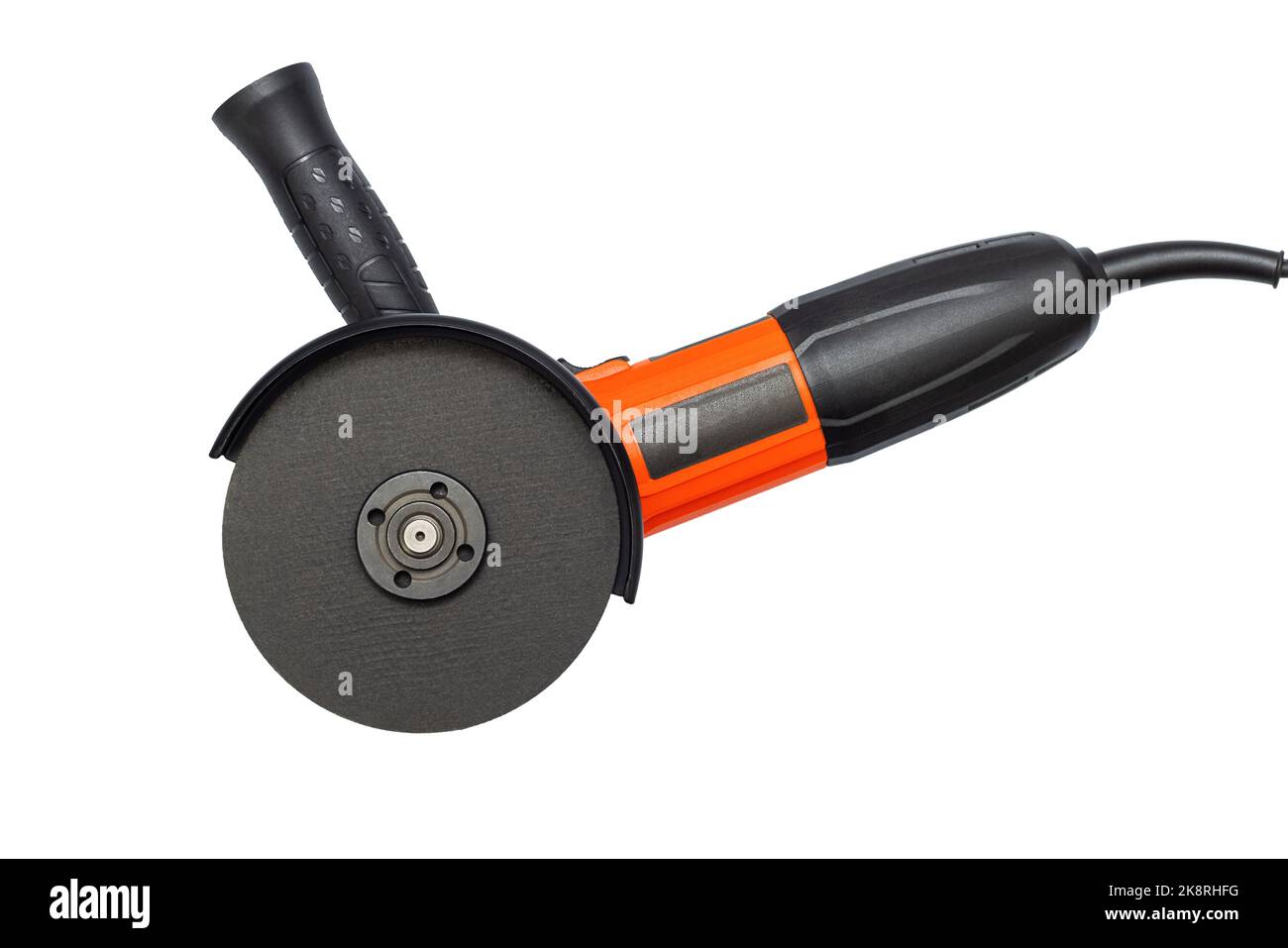Angle grinder with abrasive disk isolated on a white background Stock