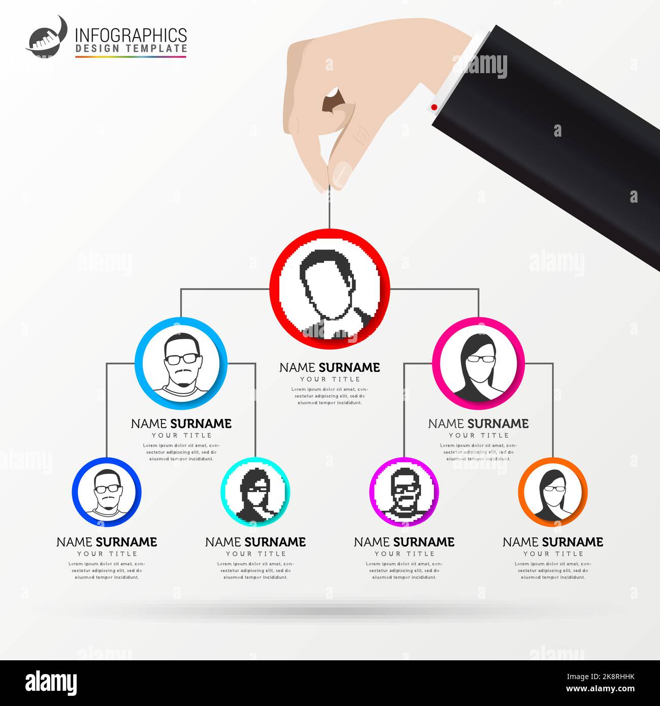 Infographic design template. Creative organization chart. Can be used