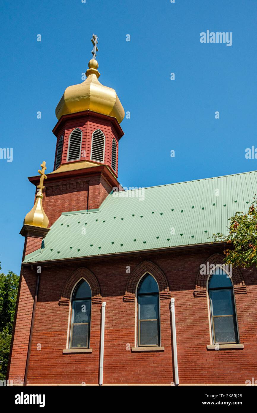 Saints Peter and Paul Orthodox Church, Front Street, Mount Union, PA Stock Photo