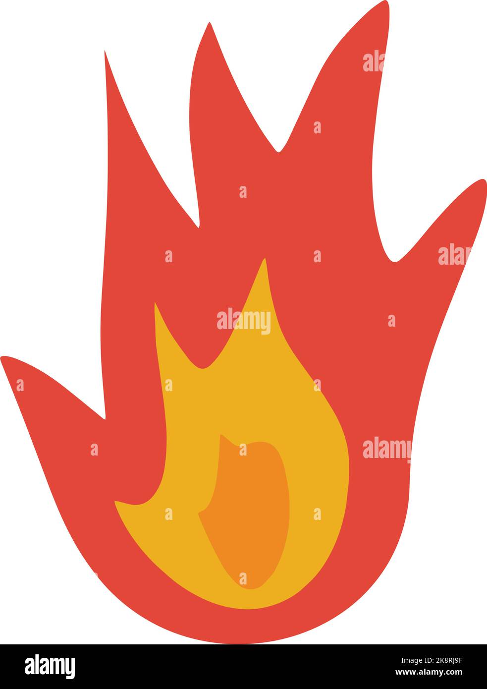 Fire icon vector abstract shape burning hot flame illustration Stock
