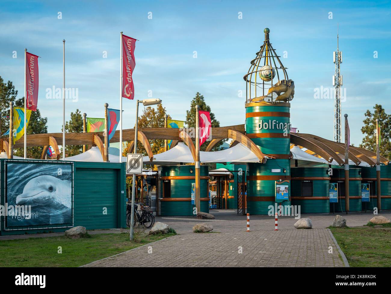 Harderwijk, Province Gelderland, The Netherlands, 22.10.2022, Entrance to Dolfinarium Harderwijk, a famous marine mammal park Stock Photo