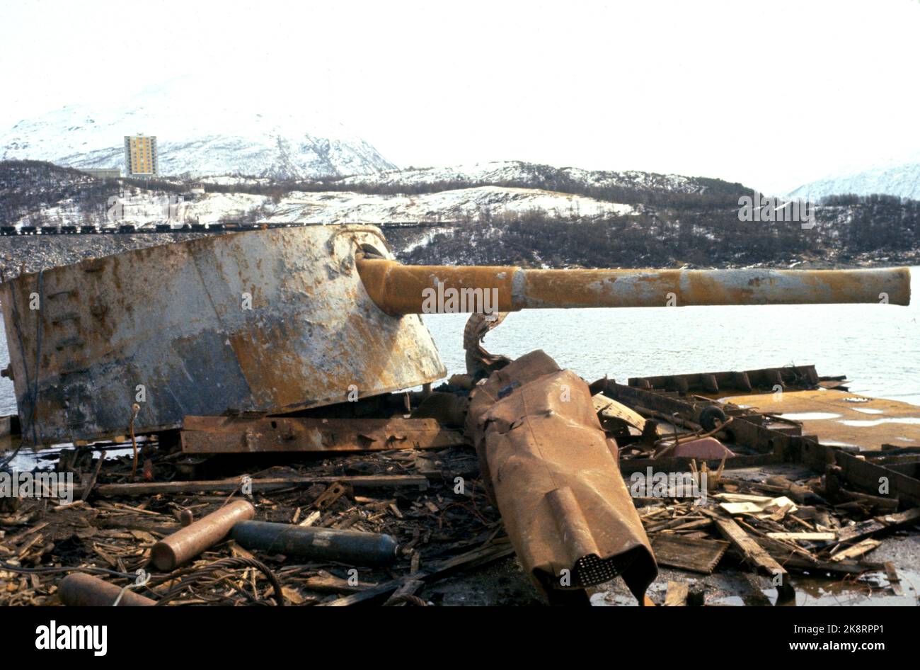 Narvik 1964 Scrap iron from the armor ship Eidsvold, which was lowered