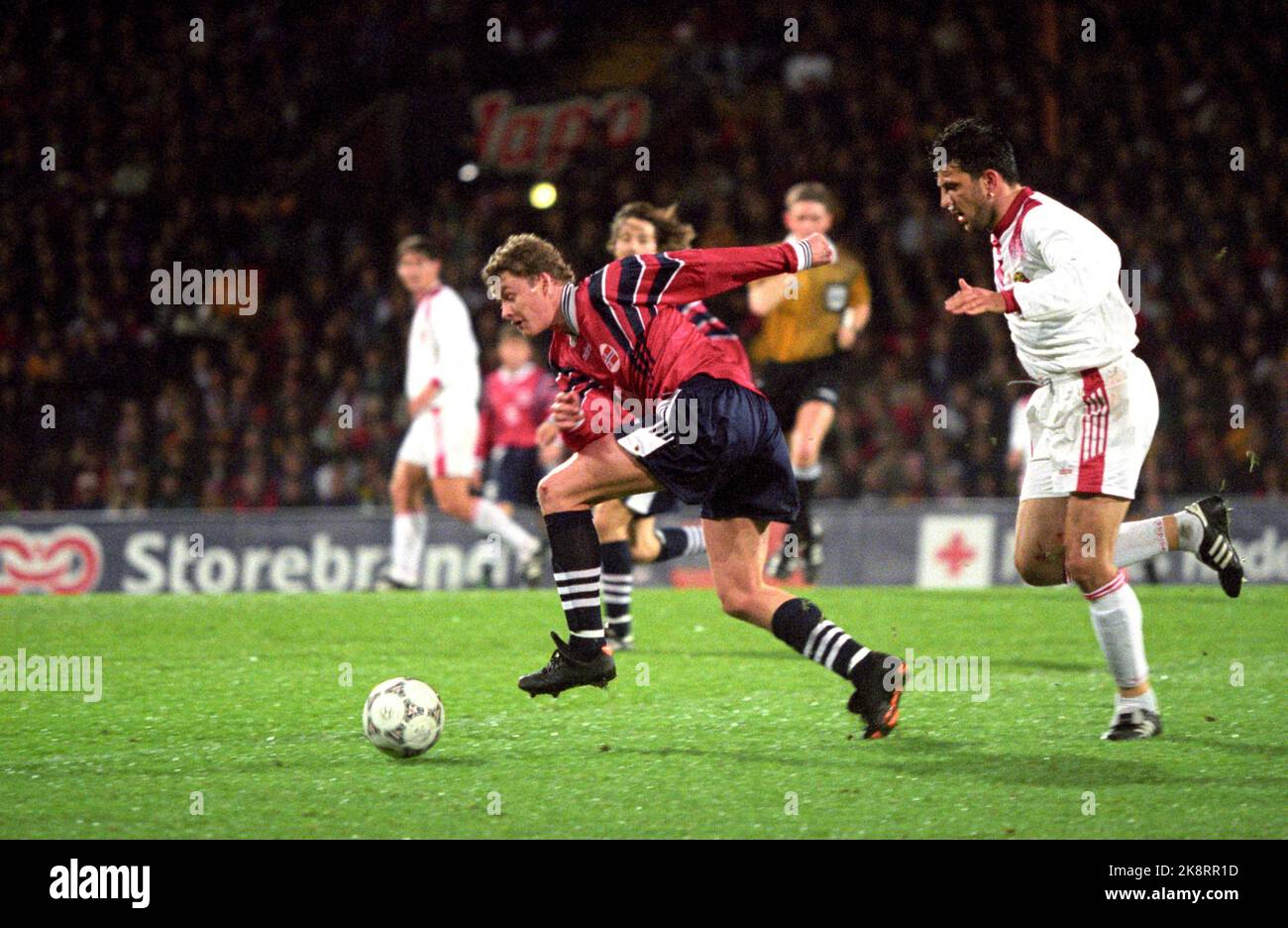 ソールシャール ソルスキア　Gunnar Solskjær Oslo 19961009 Football, World Cup qualification, - Norway