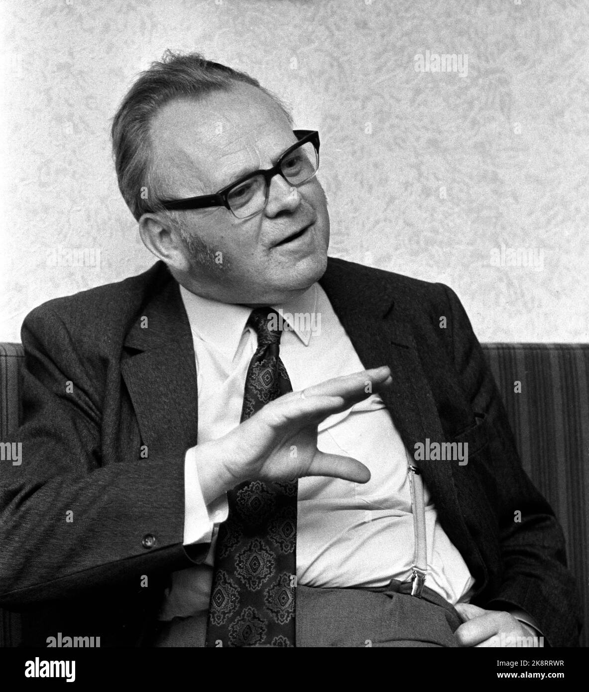Oslo 19710706 Sverre Hartmann, lawyer, author and state fellow in history. Interview situation. Photo: Hordnes / NTB / NTB Stock Photo