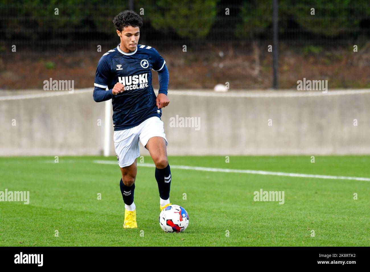 Swansea, Wales. 4 February 2023. Alfie Massey of Millwall in action during  the Professional Development League game between Swansea City Under 18 and  Millwall Under 18 at the Swansea City Academy in