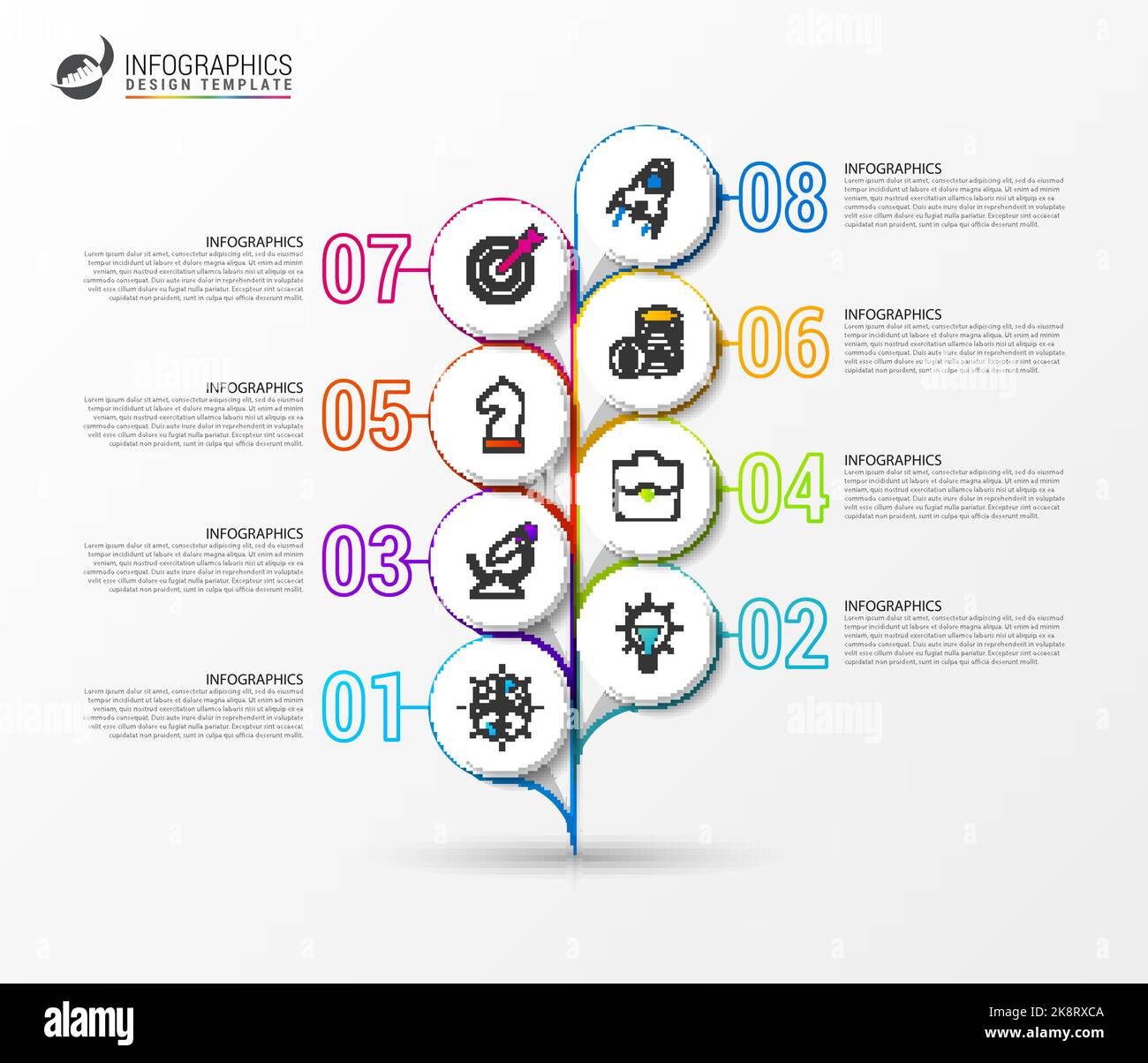 Infographic design template. Creative concept with 8 steps. Can be used ...