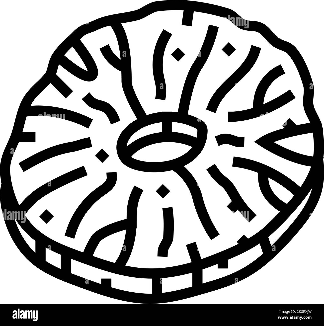 pineapple dried fruit line icon vector illustration Stock Vector Image