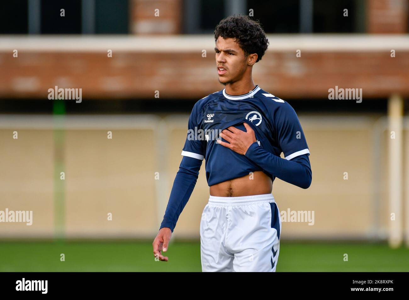 Swansea, Wales. 24 October 2022. Kyle Smith of Millwall after the  Professional Development League game between Swansea City Under 21 and  Millwall Under 21 at the Swansea City Academy in Swansea, Wales