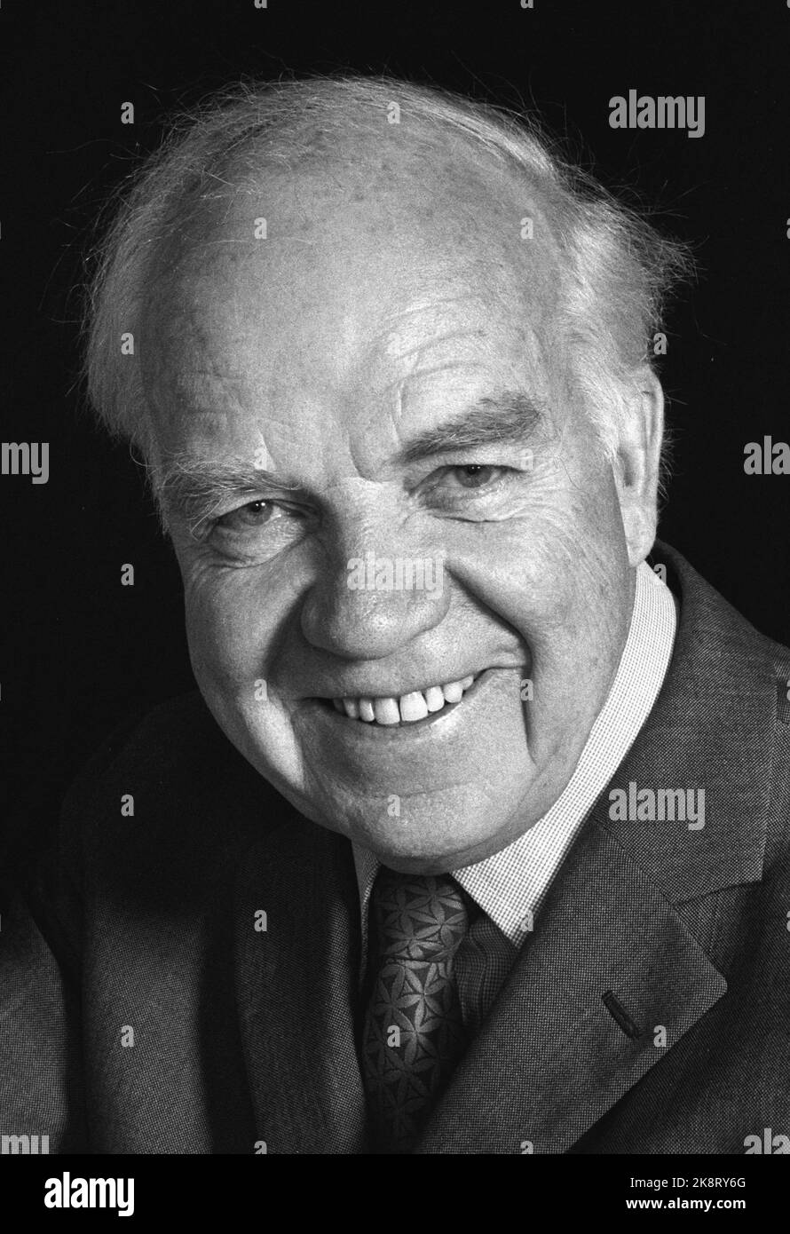 Oslo 19830815. Actor Henki Kolstad. Smiling. Photo Inge Gjellesvik