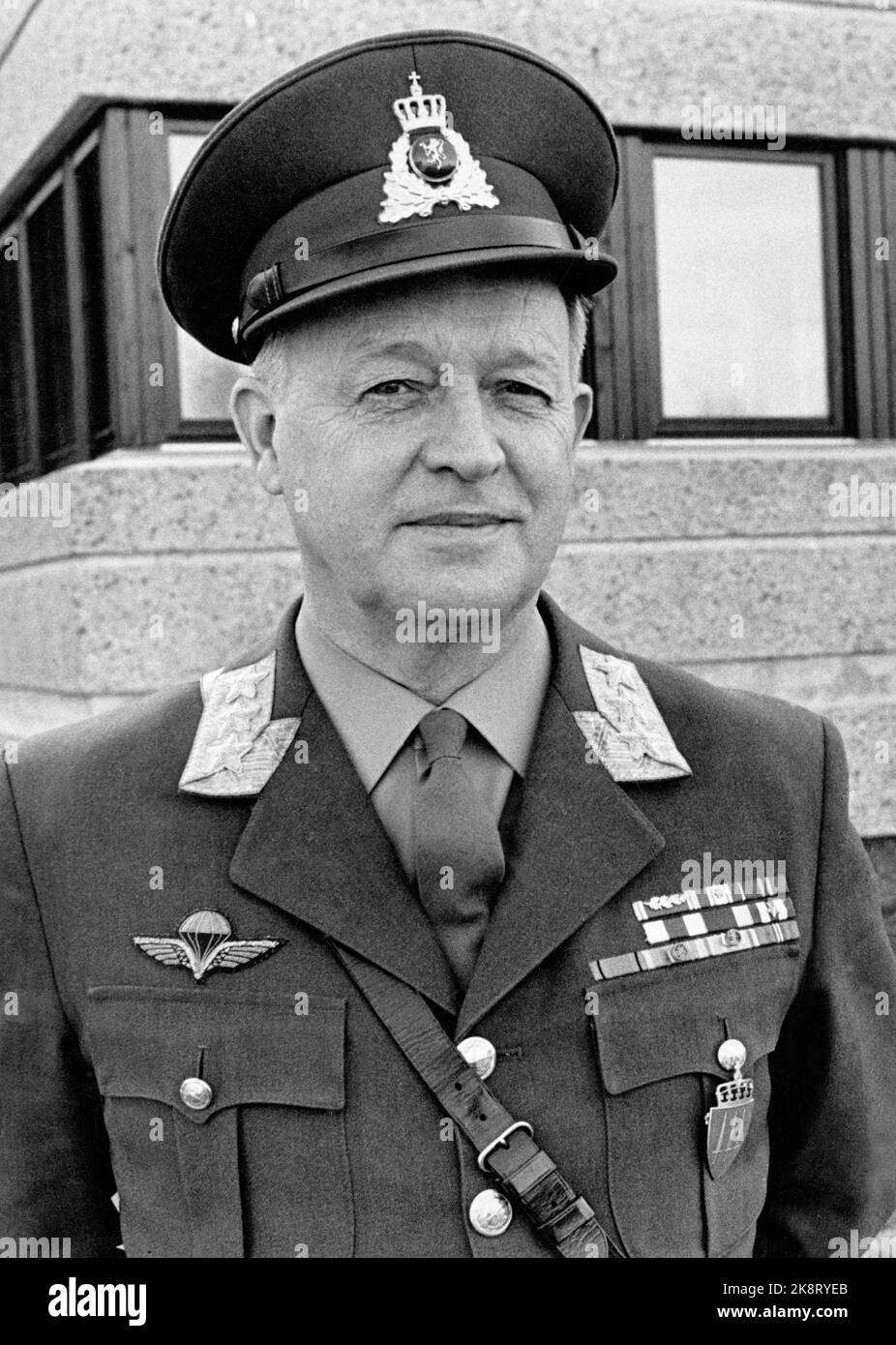 Oslo 19770330:  The new Chief of Defense, General Sverre Hamre, photographed March 30, 1977. Photo: Aasum, f.o. / NTB / NTB Stock Photo