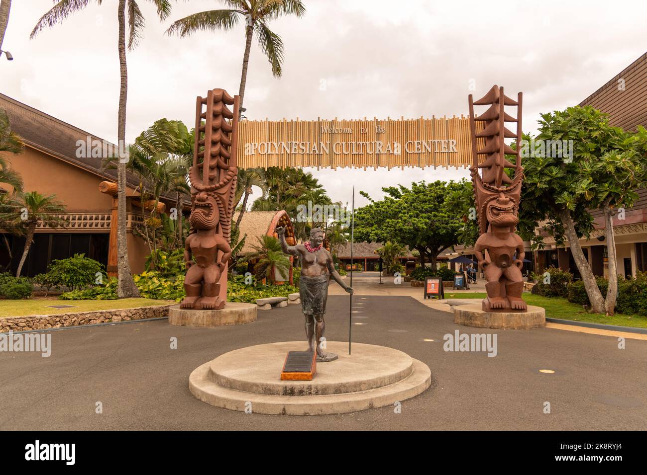 Polynesian in polynesian cultural center hi-res stock