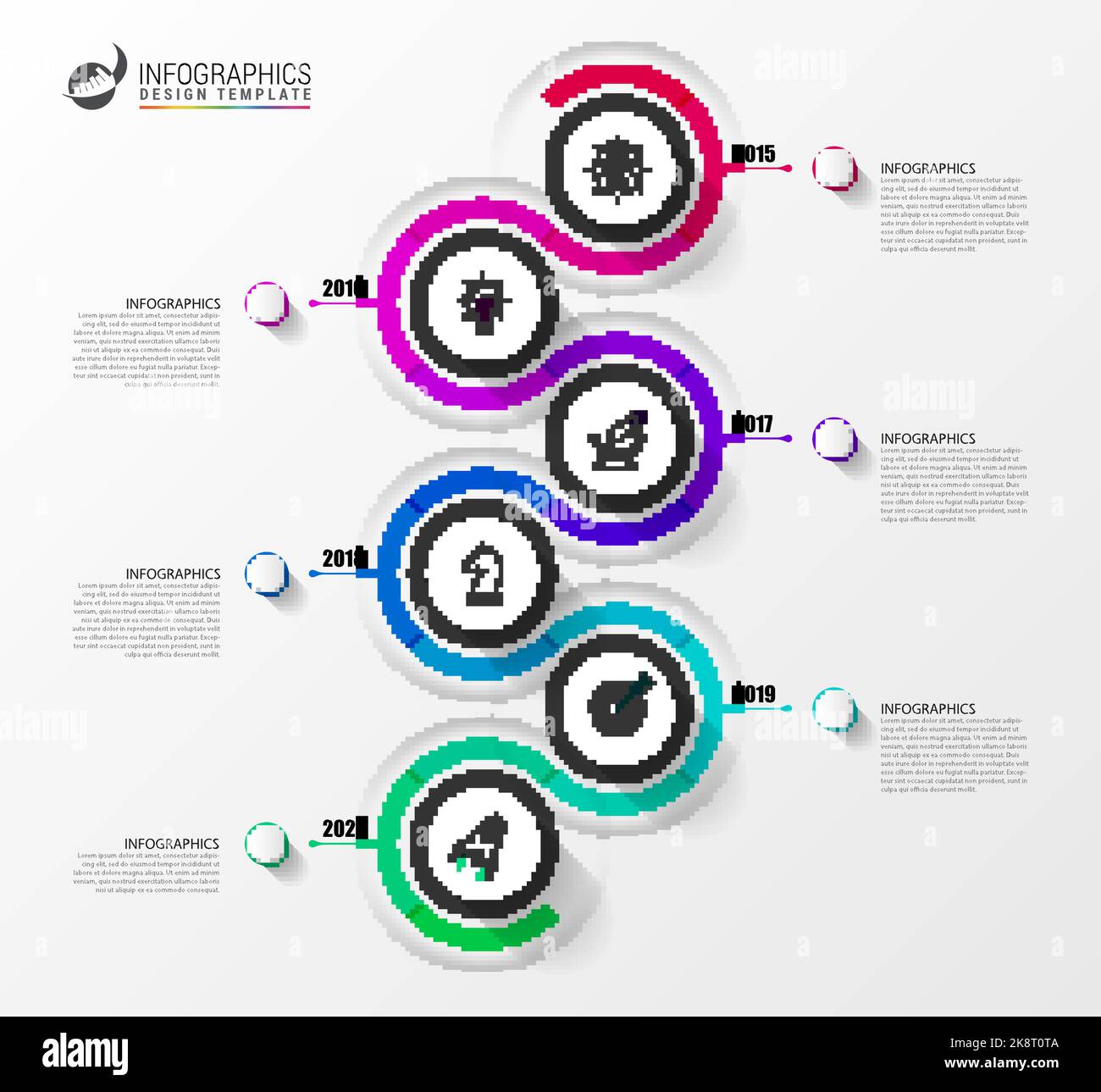 premium vector | infographic design template timeline... Infographic design template. Timeline concept with 6 steps. Can be used ...