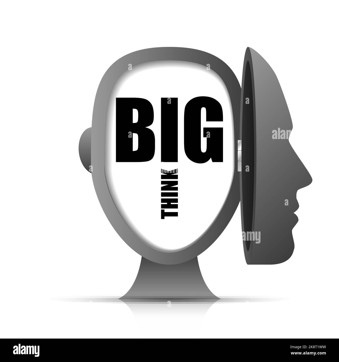Open head with text Think Big. Abstract. Vector illustration Stock