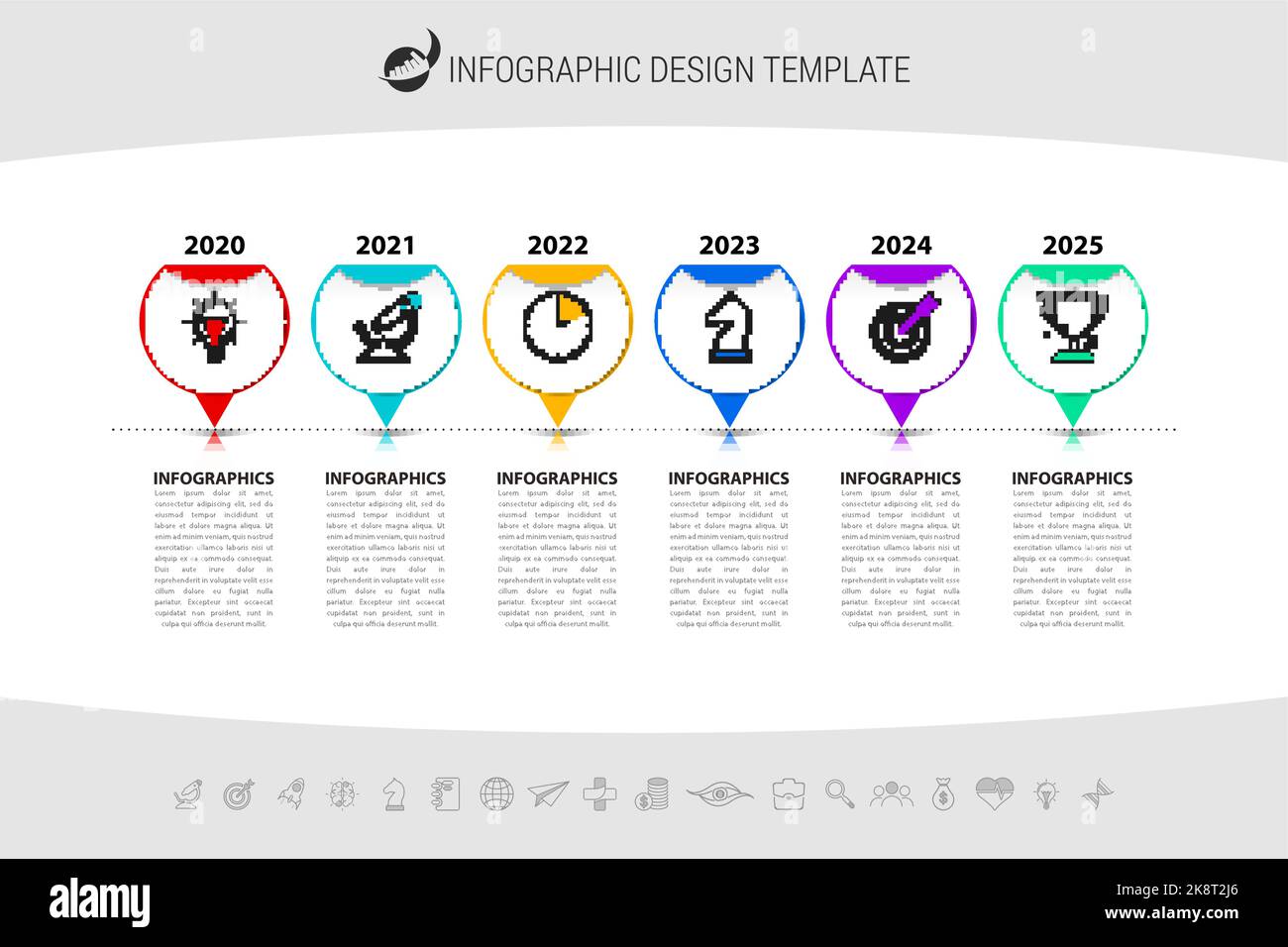 premium vector | infographic design template timeline... Infographic design template. Timeline concept with 6 steps. Can be used ...