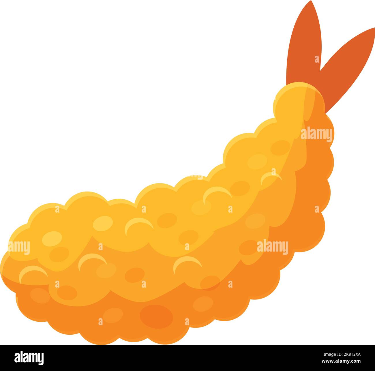 Chicken tempura icon cartoon vector. Deep fried. Prawn cooking Stock