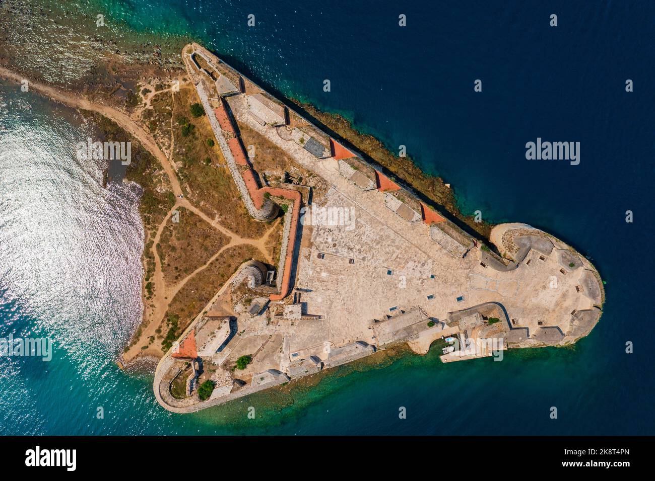 Aerial view about St. Nicholas Fortress (Croatian: Tvrđava sv. Nikole ...