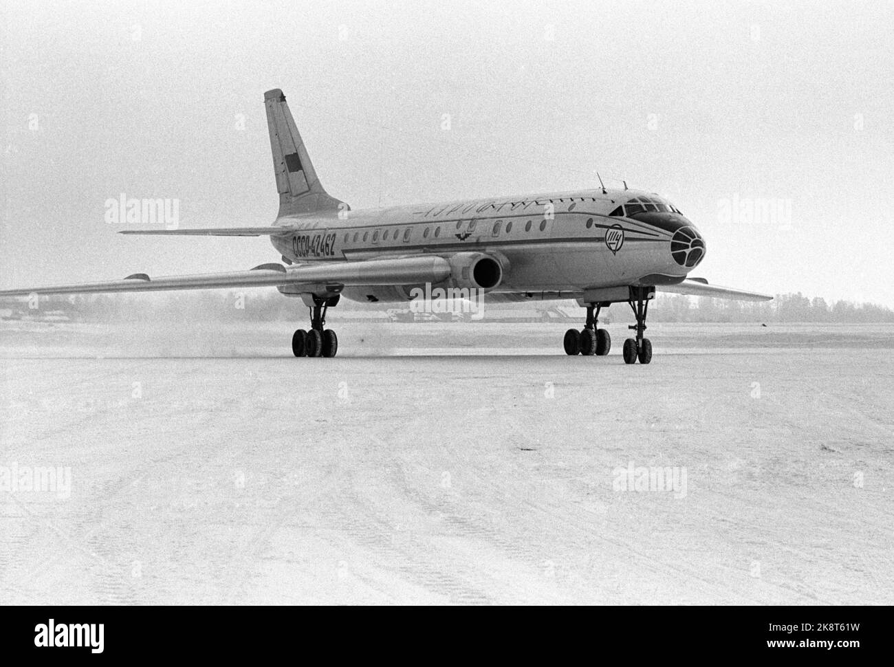 Fornebu March 9, 1963. The Soviet Foreign Minister Andrei Gromyko visits Norway with his wife. Here the Soviet aircraft that brought them to Norway. Photo: Aage Storløkken / NTB / NTB Stock Photo