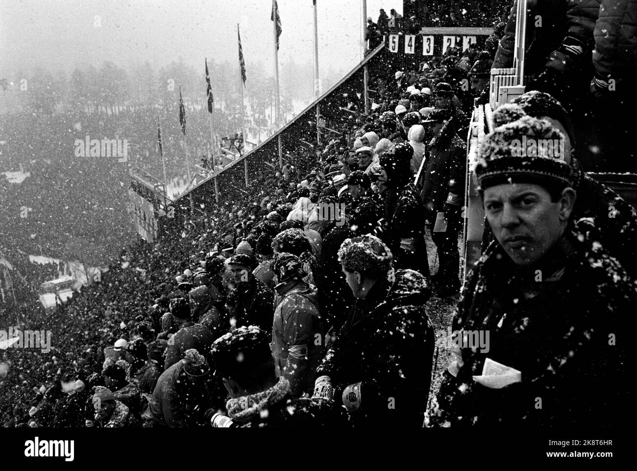 Oslo 19660227 World Cup in Holmenkollen. Jumping, big hill, was in
