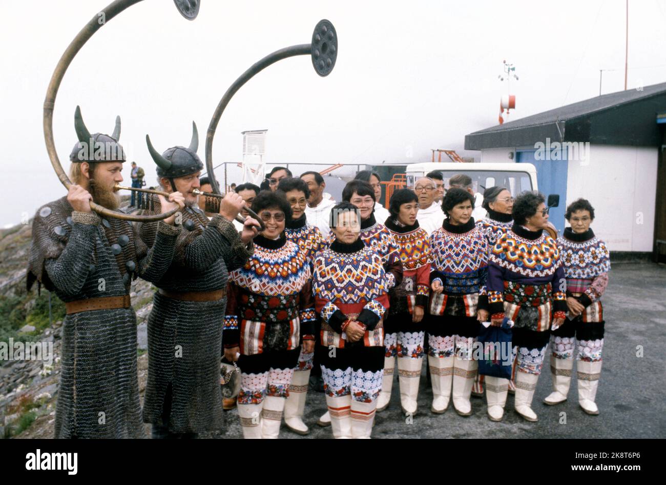 Greenland August 1982. King Olav and Crown Princess Sonja visit