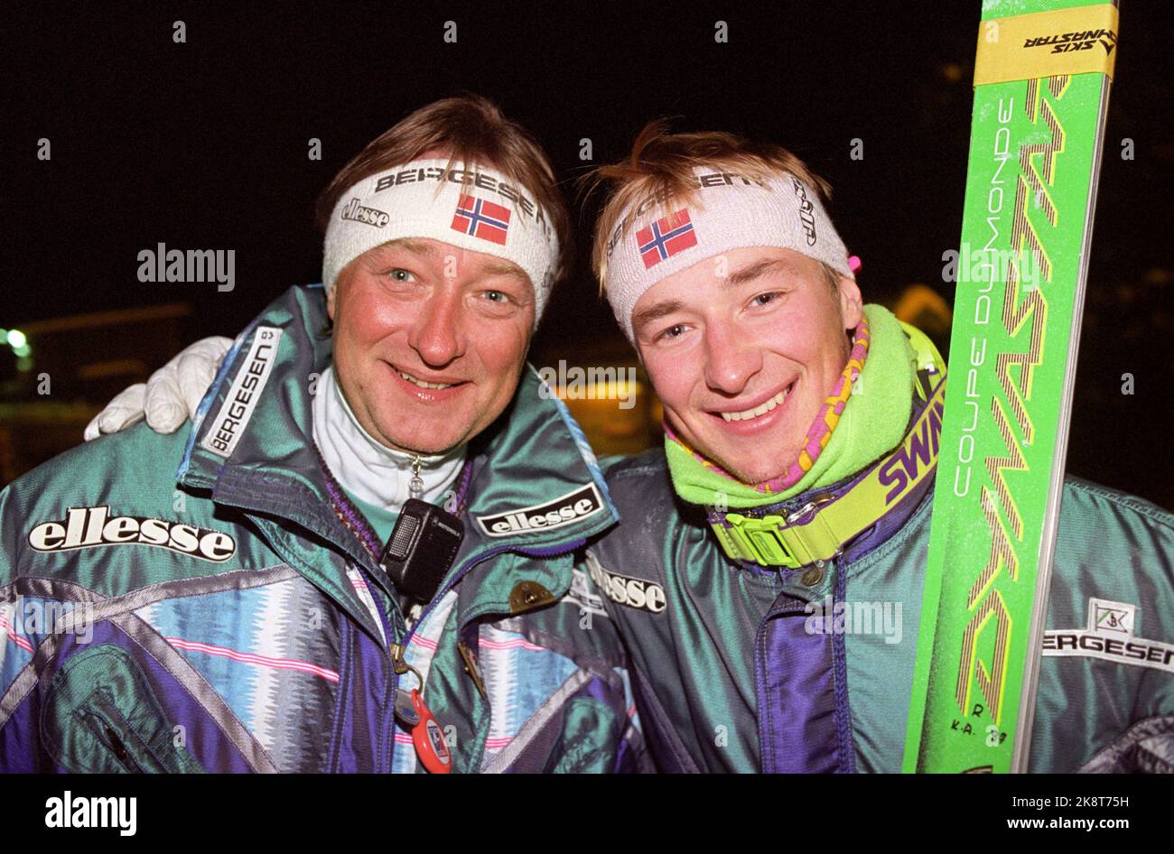 19921121. Alpinist Kjetil André Aamodt with his father Finn. Photo: Tor ...