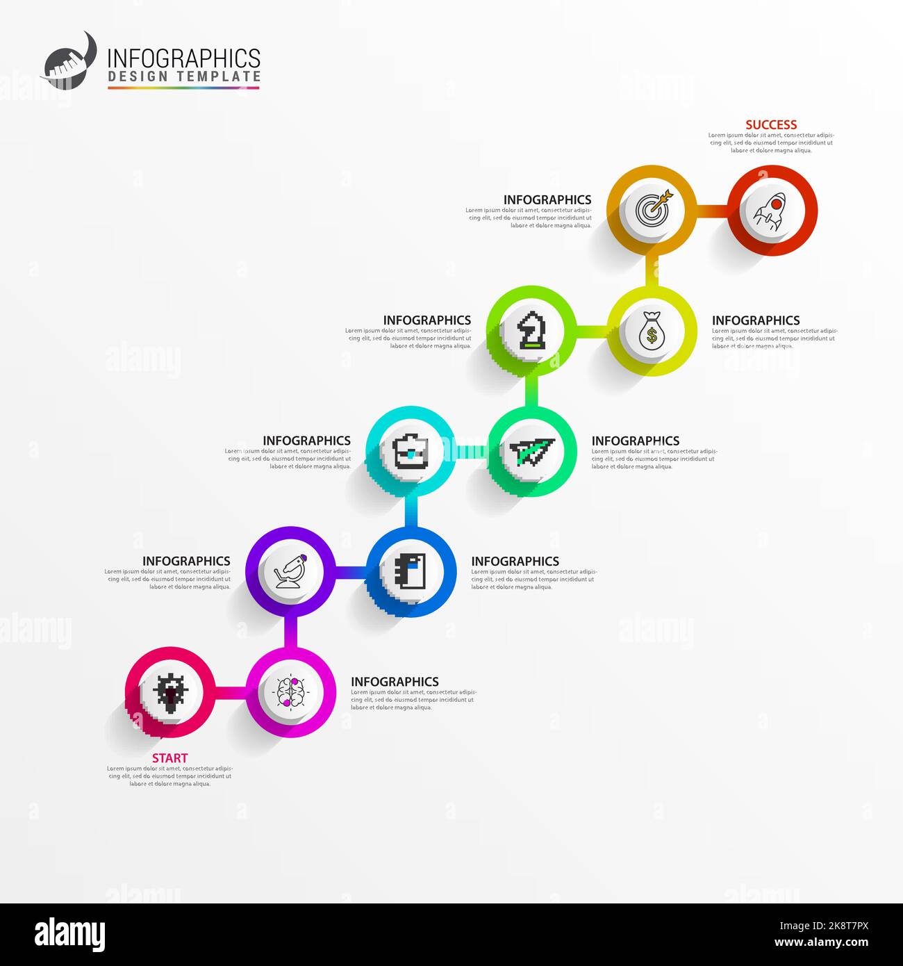 Infographic design template. Timeline concept with 10 steps. Can be ...