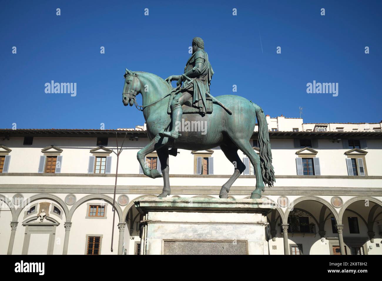 Statue of Ferdinando I Grand Duke of Tiscany by Giambologna in Piazza Annunziata Florence Italy Stock Photo