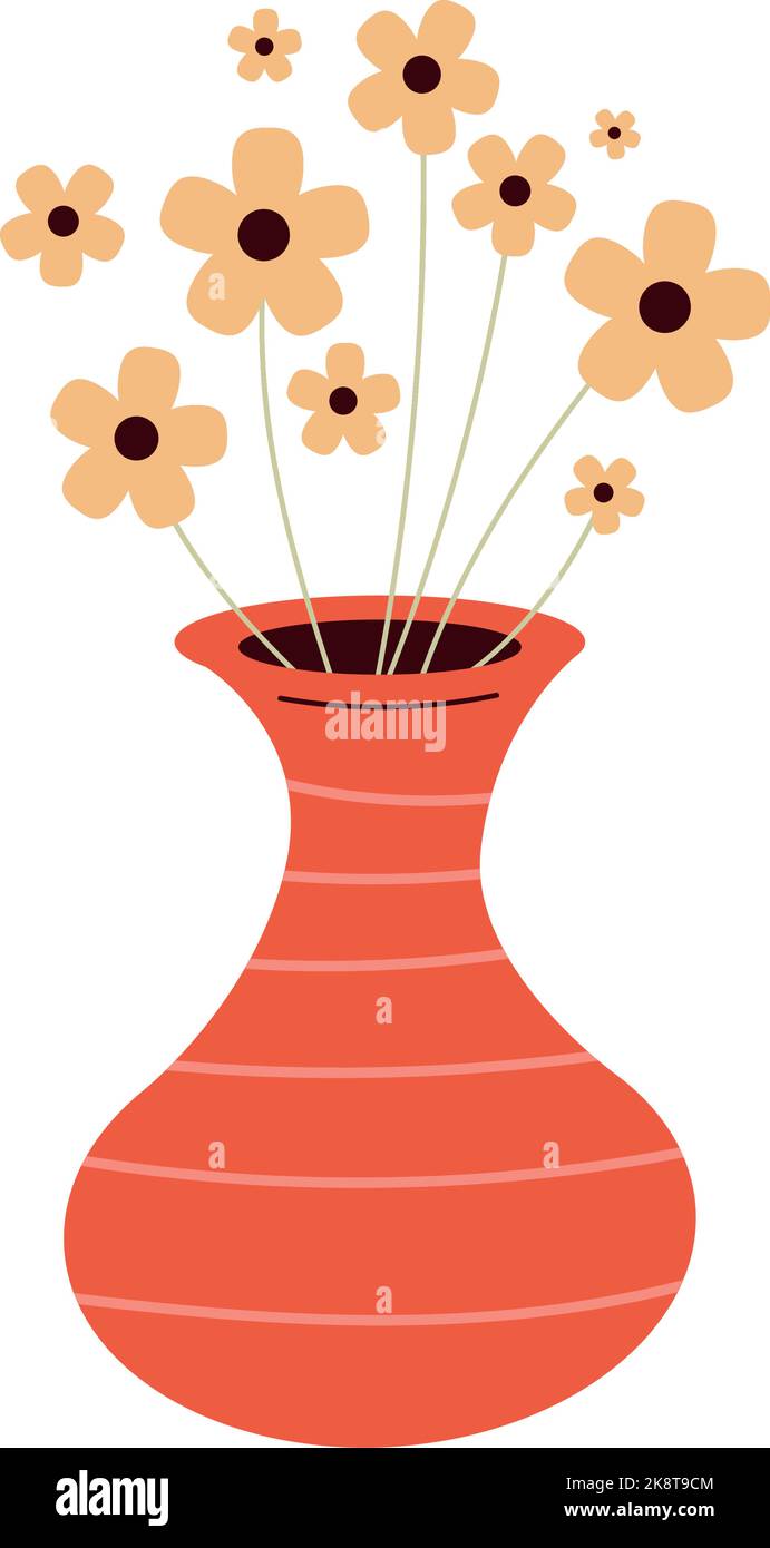 red vase with flowers icon Stock Vector Image & Art - Alamy
