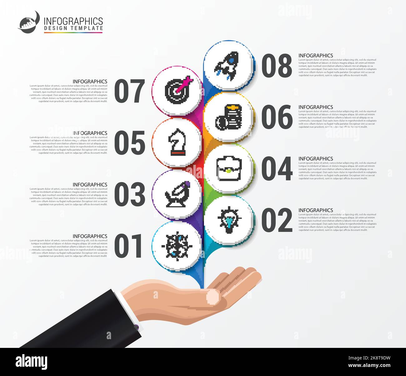 Infographic design template. Creative concept with 8 steps. Can be used ...
