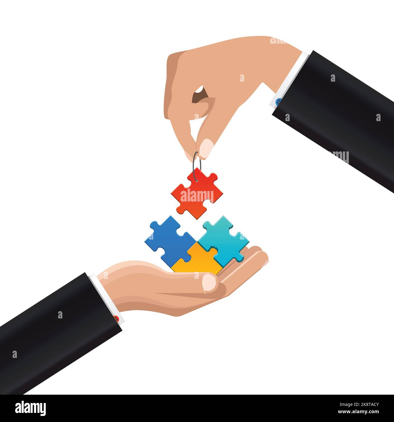 Putting puzzle pieces together Stock Vector Images - Alamy