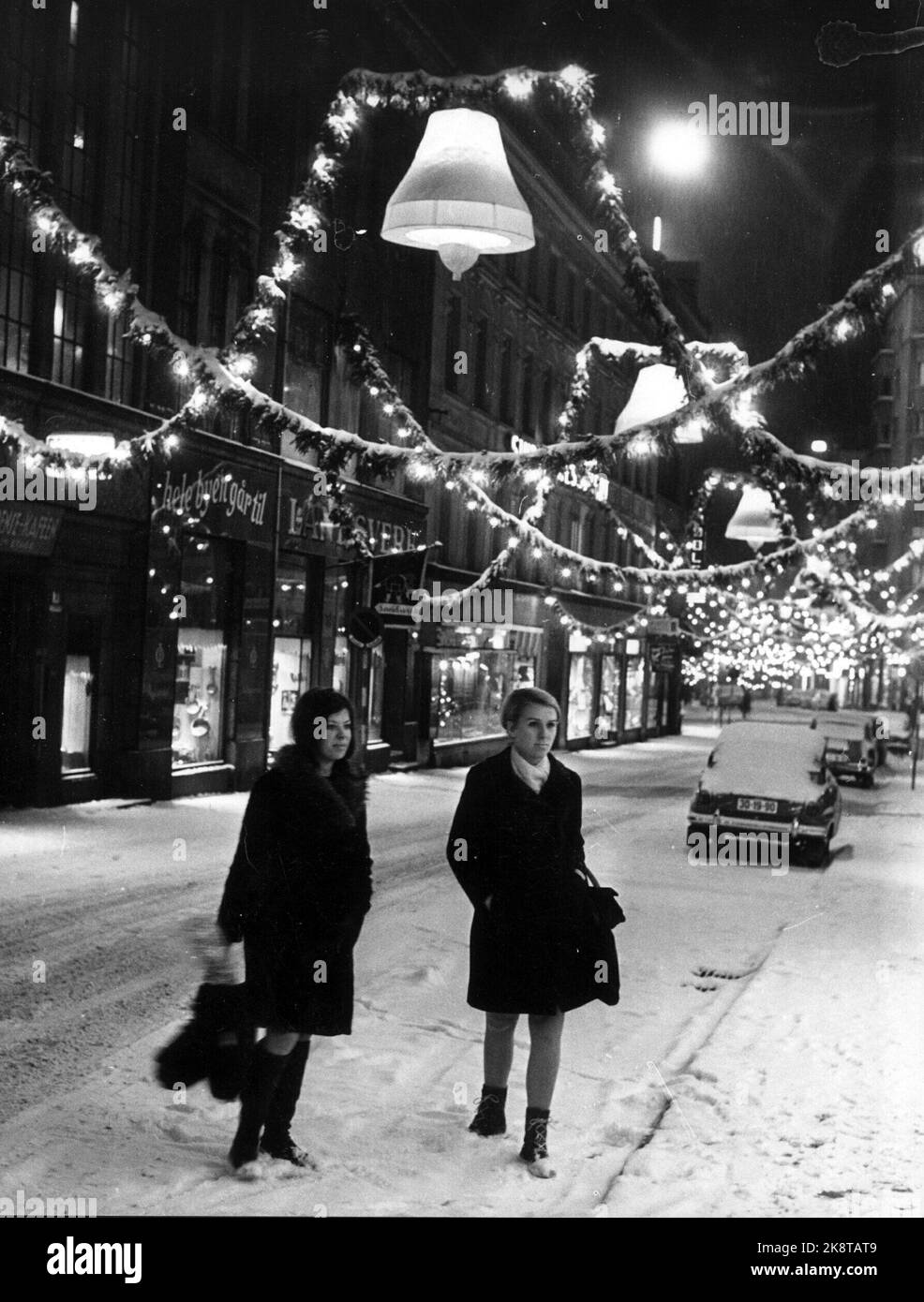 Oslo christmas 1967 christmas street is lit in oslo photo hires stock photography and images