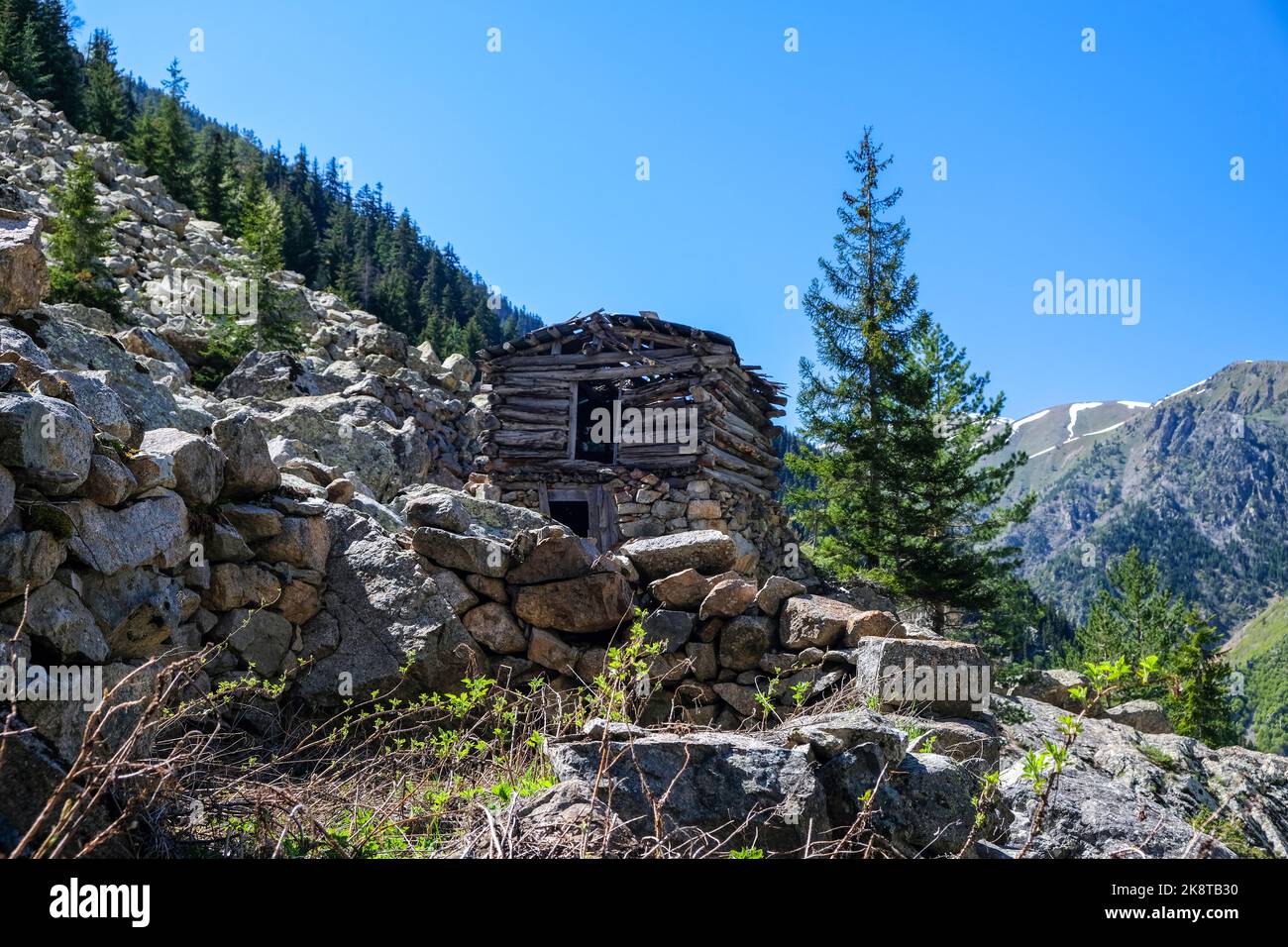 Mikelis village and valley in Yusufeli district of artvin province. Stock Photo
