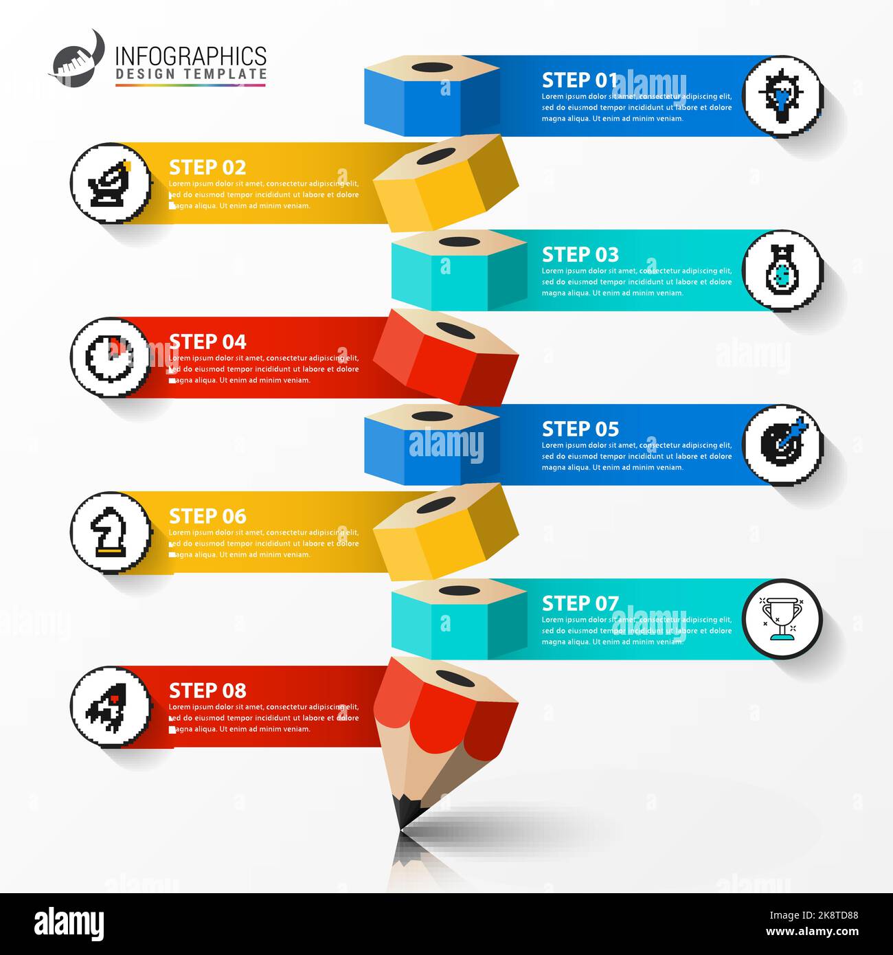 Infographic design template. Creative concept with 8 steps. Can be used ...