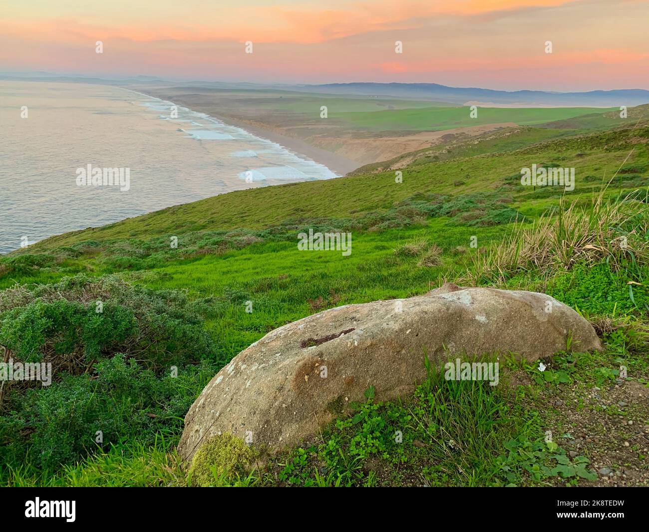 Point Reyes Sunset Photo The Point Reyes at a soft pink sunset Stock Photo - Alamy