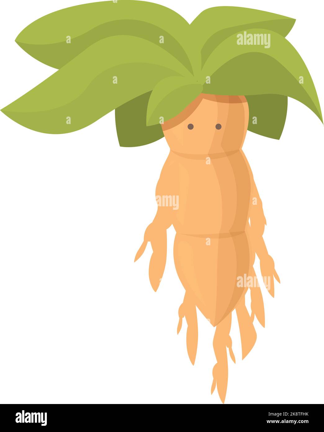 Premium Vector  Illustration of cute cartoon blue mandrake root in flower  pot