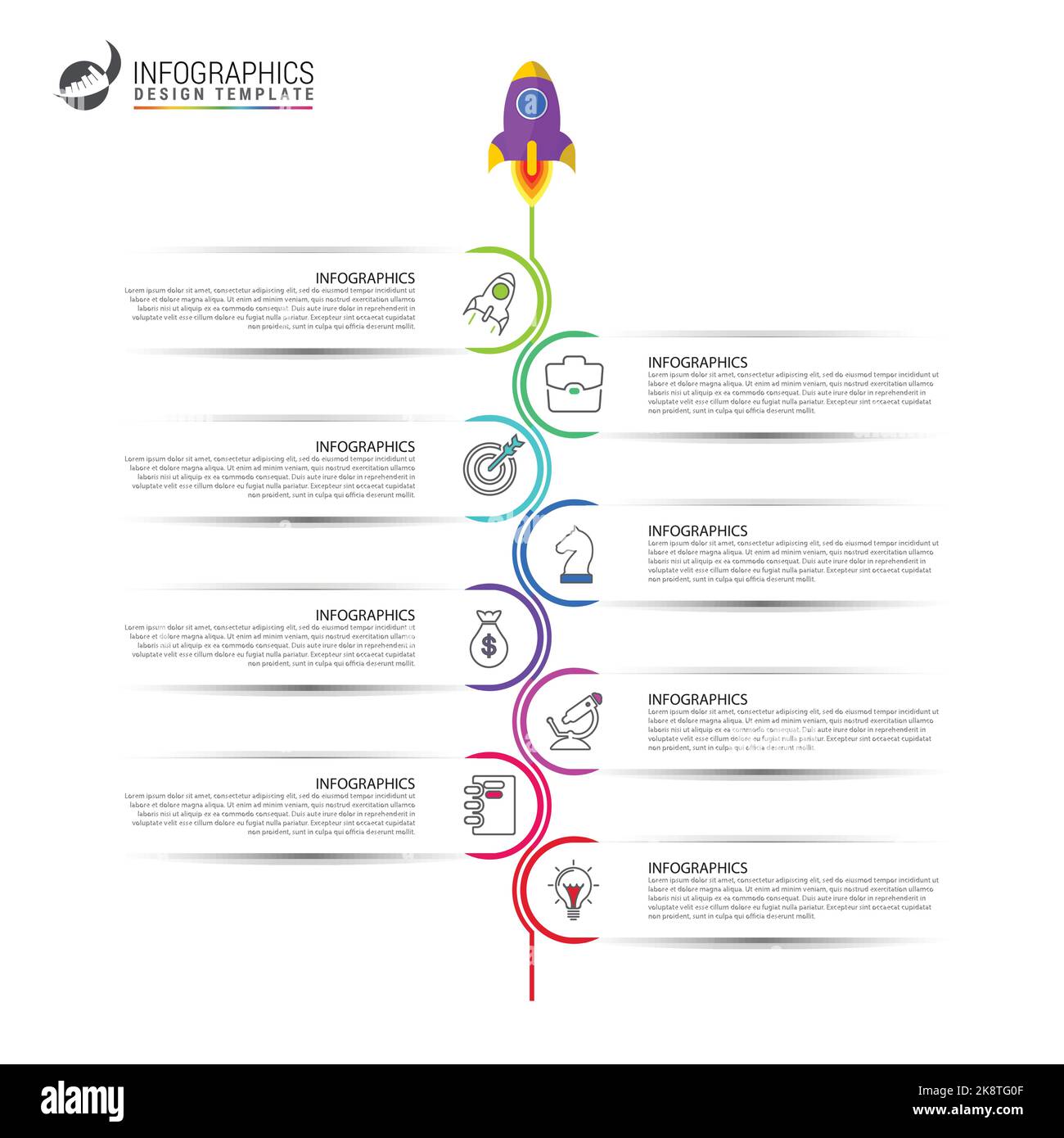 Infographic design template. Timeline concept with 8 steps. Can be used ...