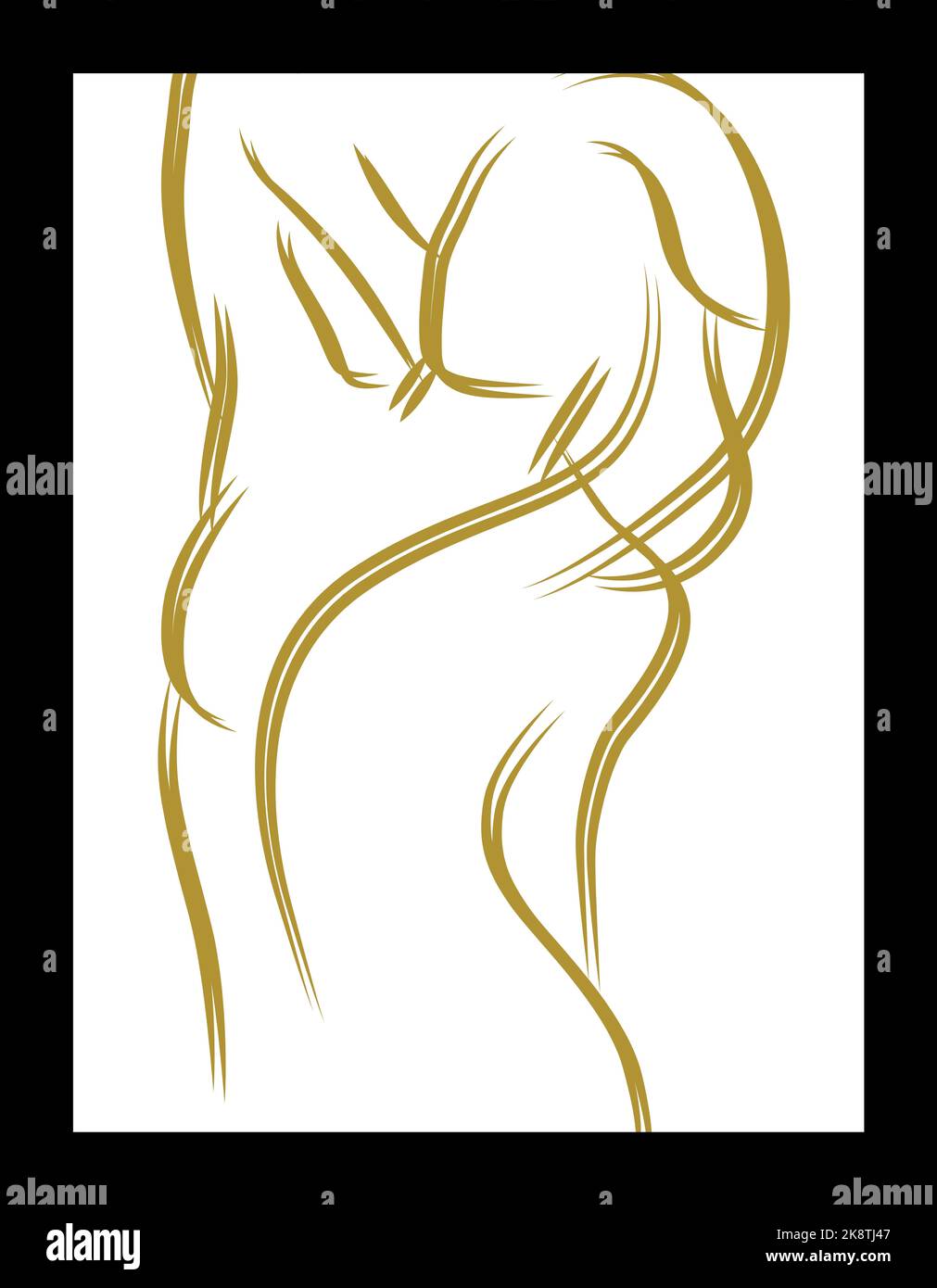 Golden girl digital printable art Stock Photo