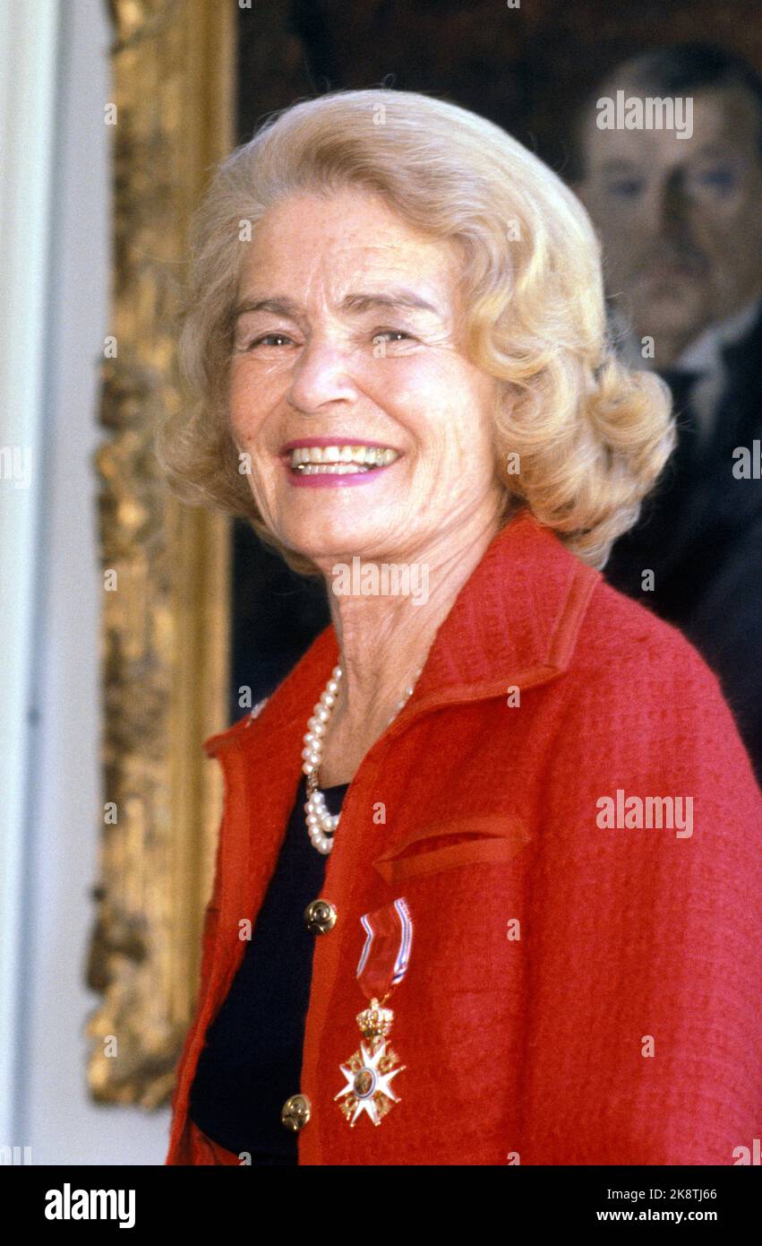 Oslo 1981-06-15:  Shipowner Sofie Helene Wigert photographed in connection with the order received, June 15, 1981. Shipowner. Initiated the People's Action 'Parent Action Against Samnorsk 'in 1951, along with her husband actress Knut Wigert, an action that received as many as 450,000 votes collected. Photo: Henrik Laurvik / NTB Stock Photo